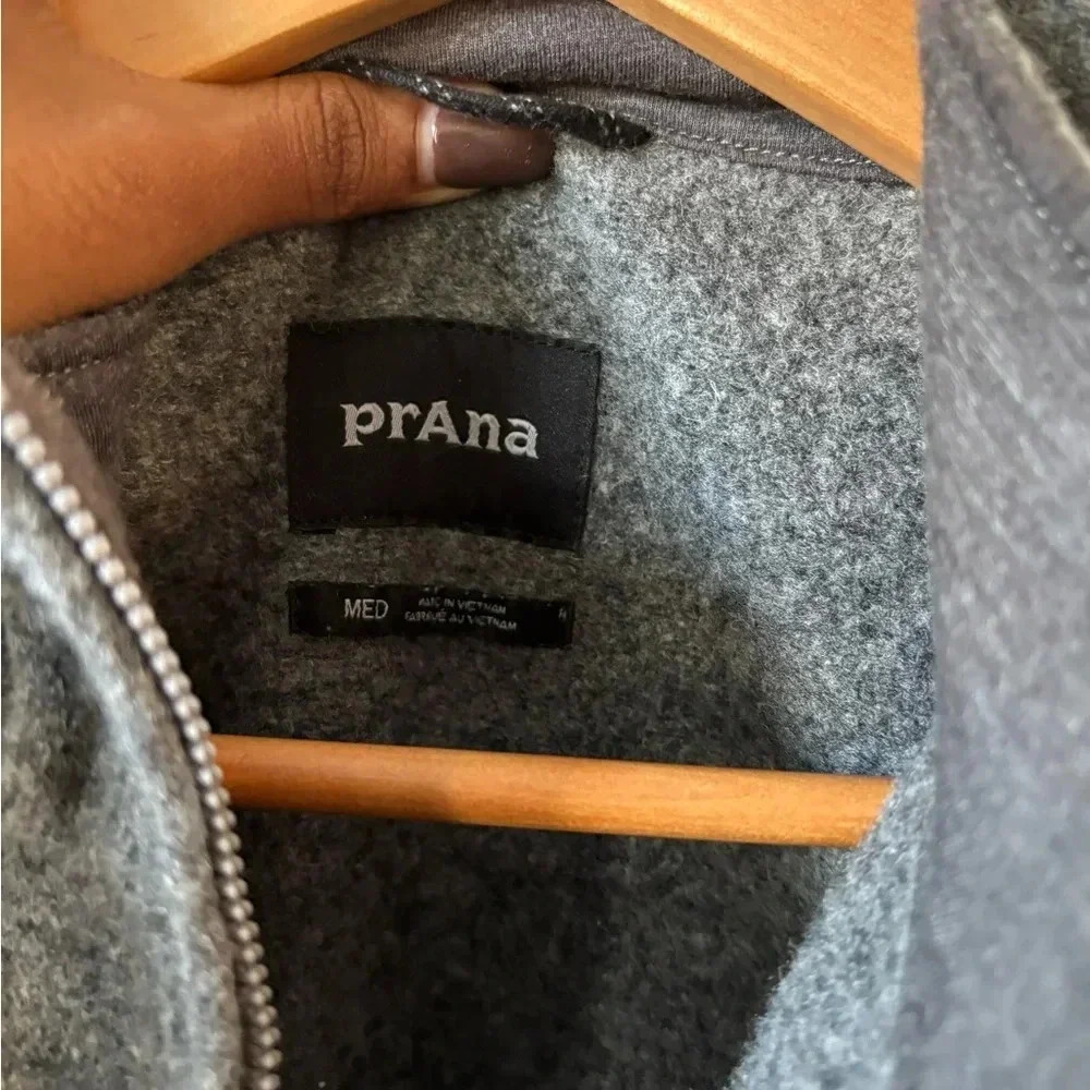 prAna Brookland 1/4 Zip Sweater Gravel Gray Men’s Size M - Picture 8 of 10